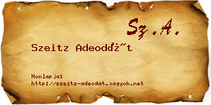 Szeitz Adeodát névjegykártya